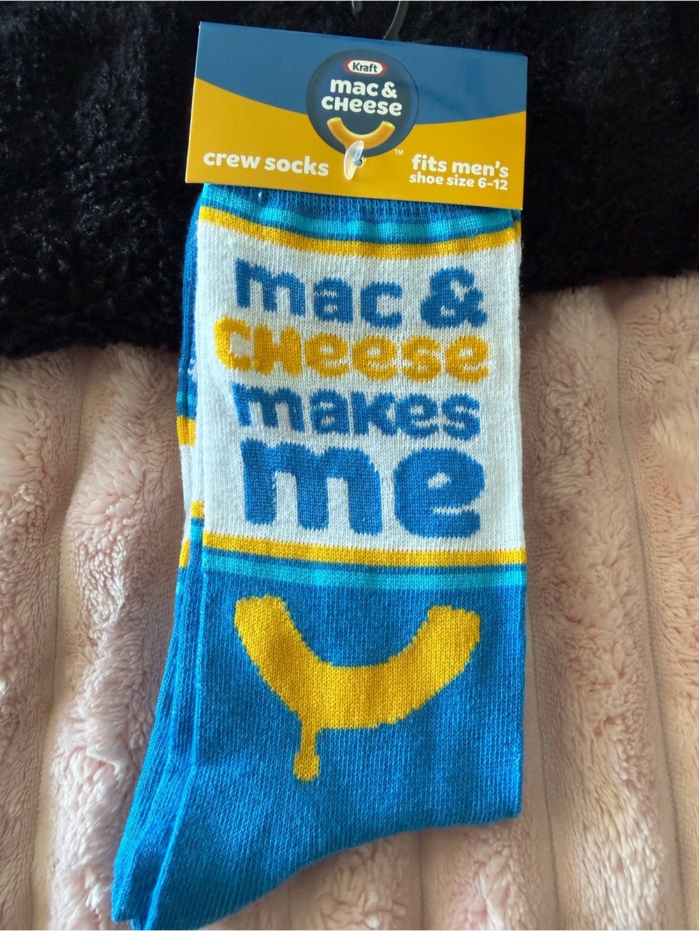 IKEA Mac & Cheese Graphic Crew Socks - Blue & Yellow